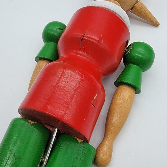 Vintage PINOCCHIO 13.5" Wooden String Joint Doll Toy Maestro Geppetto Antique - Picture 5 of 11